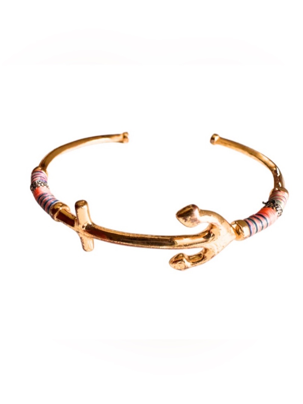 Anchors Away wrapped Gold Toned Cuff